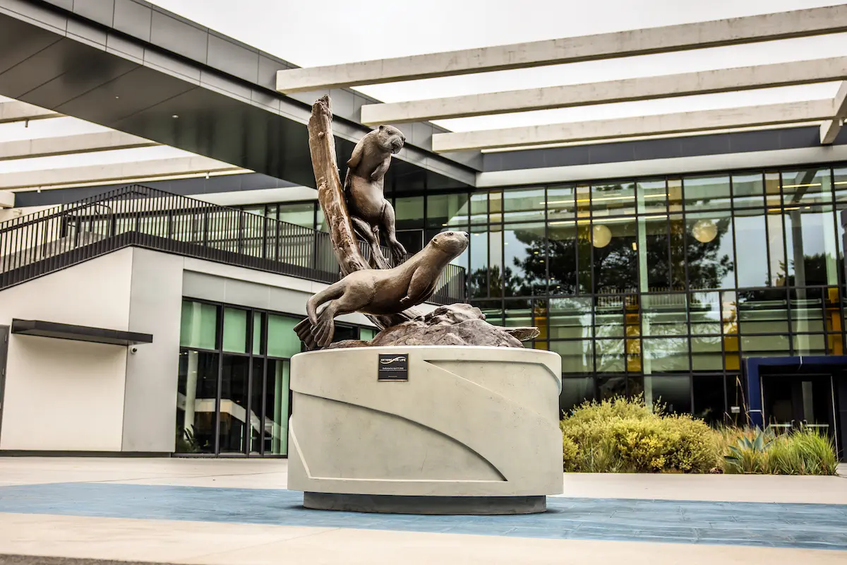 Otter statue in front of the Otter Student Union