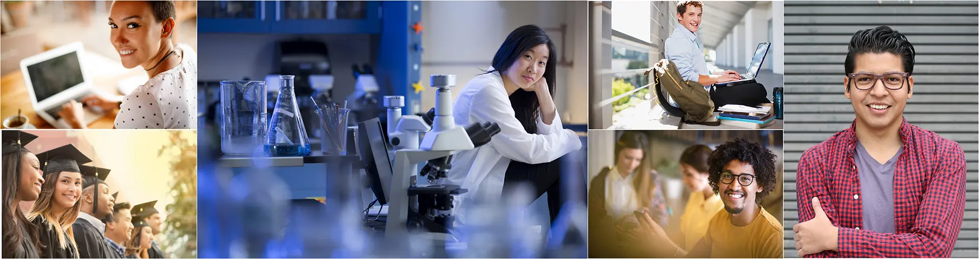 Various profile photos of students in their area of expertise