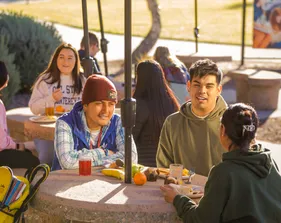 people dining outdoors