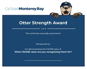 A resized version of the Otter Strength Award to fit 740x416