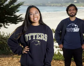 Two CSUMB students near the beach