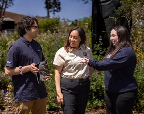 Students from the statistics program in an outdoor setting