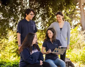 Students from the statistics program in an outdoor setting