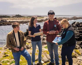Students from the statistics program in an outdoor setting