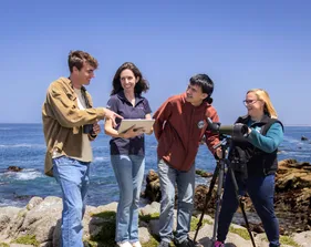 Students from the statistics program in an outdoor setting