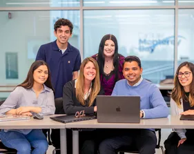 Group photo of accounting professor and students