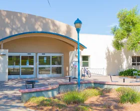 Outside ths student center building