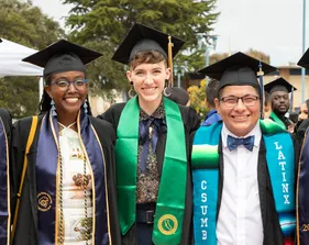 Grads at commencement