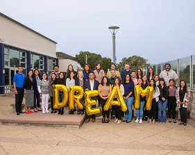 A group poses for an Undocumented Allies event