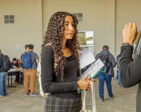A girl at the career fair