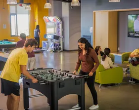 Students in the Rookery Game Room