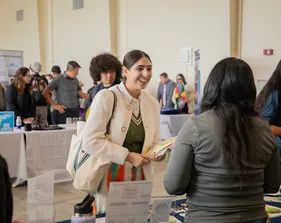 A Sudent at Job internship fair