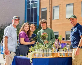 Student family at a science event