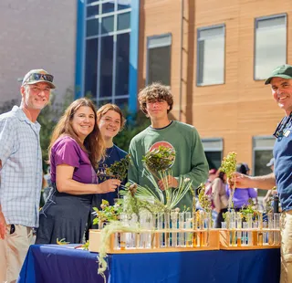 Student family at a science event