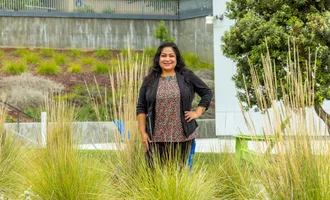 Yesel Fernandez standing outside