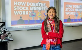 Jennifer Kuan with StockProf graphic