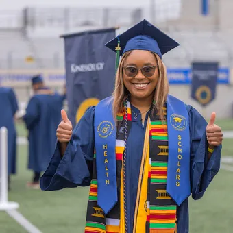 A person happy on graduation day