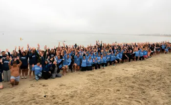 Otter Plunge attracted many students to Del Monte Beach