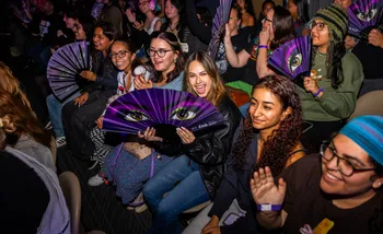 Students cheer on performers at Werk Witch event