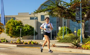 Runner smiling
