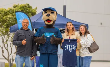 Student and supporters with Monte Rey