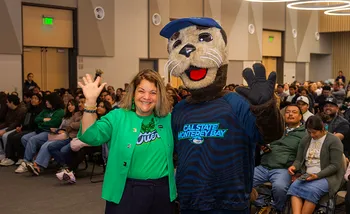 President Vanya Quiñones and Monte Rey at Admitted Transfer Day