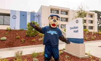 Monte standing in front of Gavalin Hall