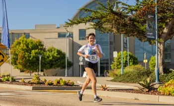 Runner smiling
