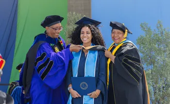 Faculty and student hooding