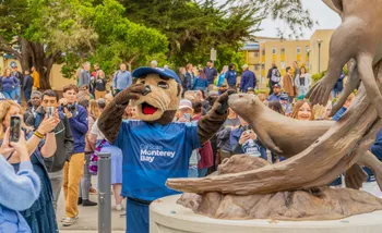 Monte Rey touches Otter Statue nose for 