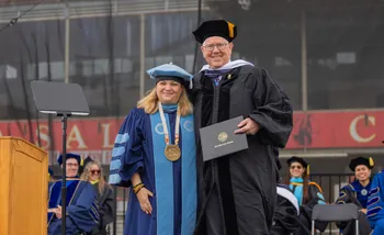 President Vanya Quiñones and David L. Stivers, Honorary Degree Recipient