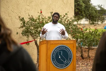 Person giving a speech