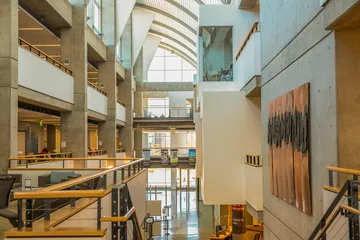 An interior view of the Tanimura and Antle Library.