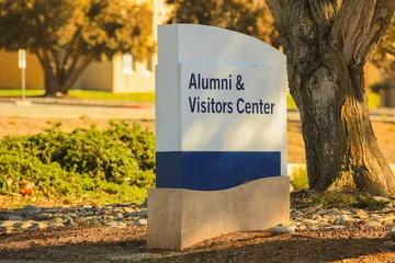 Alumni and Visitor Center signage