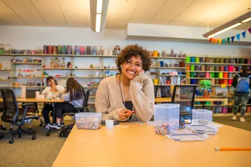 Student in the makers space