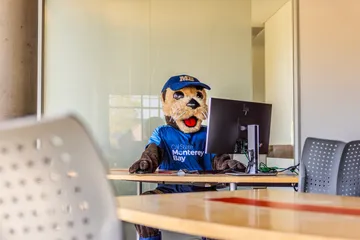 mascot Monte in the conference room
