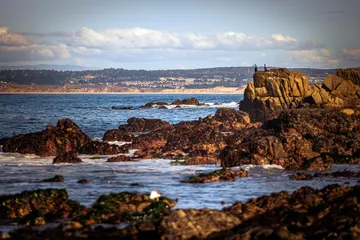 Rocky beach and sea water