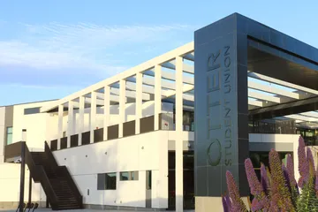 Photo: OSU building with purple flowers