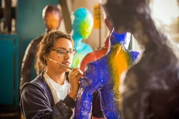 Student is Painting