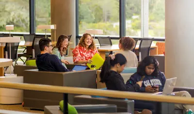 Students in library