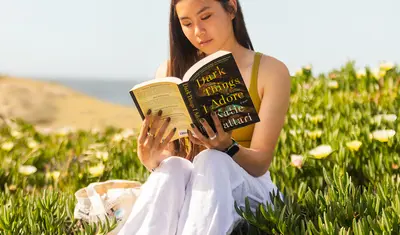 student reading