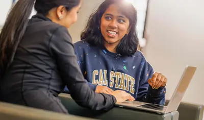 Two girls are talking