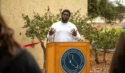 Person giving a speech