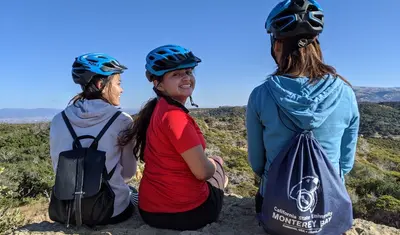 Students in the Fort Ord National Monument chaparral forest.