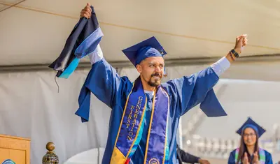 First-generation student at graduation
