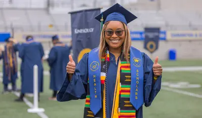 A person happy on graduation day