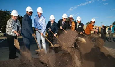 Ceremonial groundbreaking in 2013 for the Business Information Technology building