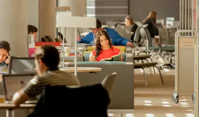 Students studying in the library