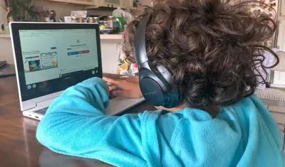 An MPUSD student prepares for distance learning