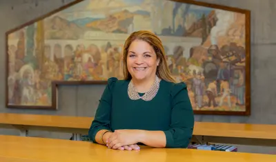A photo of CSUMB president Vanya Quinones smiling